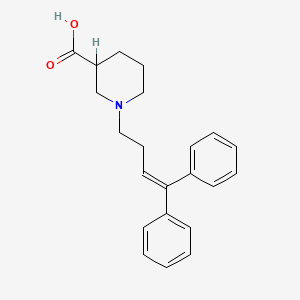 molecular formula C22H25NO2 B1681803 1-(4,4-Diphenylbut-3-en-1-yl)piperidine-3-carboxylic acid hydrochloride CAS No. 85375-15-1