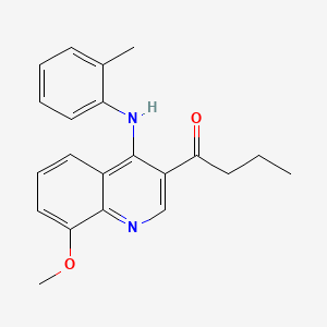 molecular formula C21H22N2O2 B1681805 3-Butyryl-4-(2-methylphenylamino)-8-methoxyquinoline CAS No. 115607-61-9