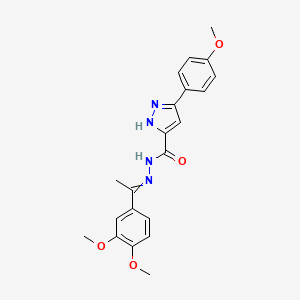 molecular formula C21H22N4O4 B1681807 1H-Pyrazole-5-carboxylic acid, 3-(4-methoxyphenyl)-, 2-[1-(3,4-dimethoxyphenyl)ethylidene]hydrazide CAS No. 1259484-97-3