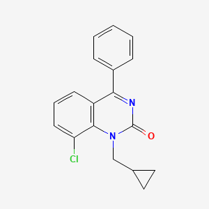 molecular formula C18H15ClN2O B1681815 1-Cyclopropylmethyl-4-phenyl-8-chloro-2(1H)-quinazolinone CAS No. 37555-10-5