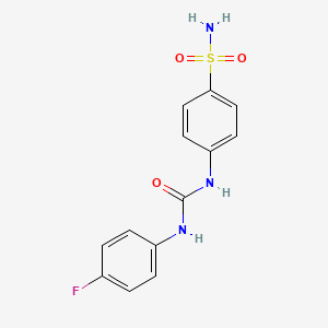 molecular formula C13H12FN3O3S B1681821 4-{[(4-Fluorophenyl)carbamoyl]amino}benzenesulfonamide CAS No. 178606-66-1