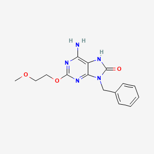 molecular formula C15H17N5O3 B1681822 6-Amino-9-benzyl-2-(2-methoxyethoxy)-9H-purin-8-ol CAS No. 226907-52-4