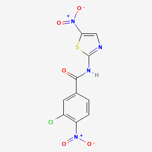molecular formula C10H5ClN4O5S B1681823 3-Chloro-4-nitro-N-(5-nitro-2-thiazolyl)-benzamide CAS No. 380623-76-7