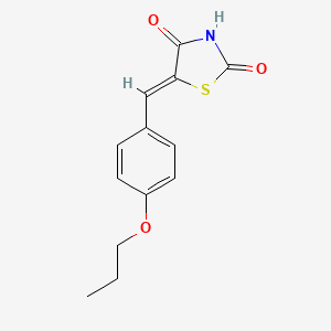 molecular formula C13H13NO3S B1681828 2,4-Thiazolidinedione, 5-[(4-propoxyphenyl)methylene]- CAS No. 587852-28-6