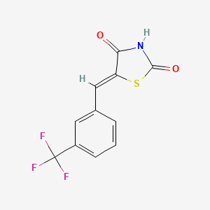molecular formula C11H6F3NO2S B1681830 (5Z)-5-[3-(trifluoromethyl)benzylidene]-1,3-thiazolidine-2,4-dione CAS No. 438190-29-5