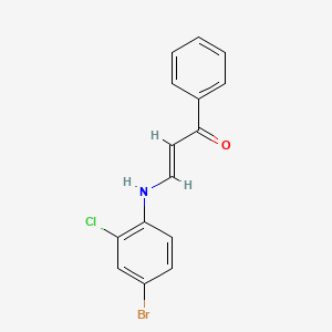 molecular formula C15H11BrClNO B1681831 (E)-3-(4-bromo-2-chloroanilino)-1-phenylprop-2-en-1-one CAS No. 433234-16-3