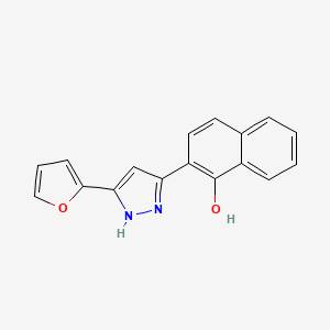molecular formula C17H12N2O2 B1681839 2-(5-Furan-2-yl-1H-pyrazol-3-yl)-naphthalen-1-ol CAS No. 429653-28-1