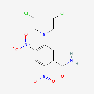 molecular formula C11H12Cl2N4O5 B1681841 5-[Bis-2(chloro-ethyl)-amino]-2,4-dintro-benzamide CAS No. 142439-61-0
