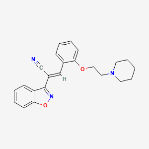 molecular formula C23H24ClN3O B1681843 2-(1,2-Benzisoxazol-3-yl)-3-(2-(2-piperidinoethoxy)phenyl)acrylonitrile CAS No. 84260-62-8
