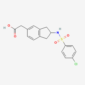 molecular formula C17H16ClNO4S B1681844 2,3-Dihydro-2-(((4-chlorophenyl)sulfonyl)amino)-1H-indene-5-acetic acid CAS No. 114149-60-9