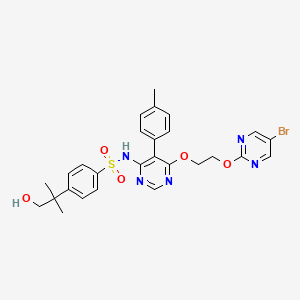 molecular formula C27H28BrN5O5S B1681854 N-(6-(2-((5-bromopyrimidin-2-yl)oxy)ethoxy)-5-(p-tolyl)pyrimidin-4-yl)-4-(1-hydroxy-2-methylpropan-2-yl)benzenesulfonamide CAS No. 169679-53-2