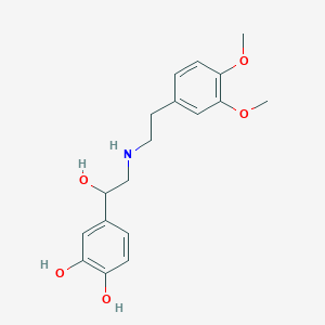 molecular formula C18H23NO5 B1681855 4-[2-[2-(3,4-Dimethoxyphenyl)ethylamino]-1-hydroxyethyl]benzene-1,2-diol CAS No. 96843-99-1