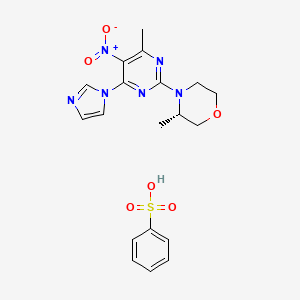 molecular formula C19H22N6O6S B1681858 T-0902611 benzenesulfonate CAS No. 350595-61-8