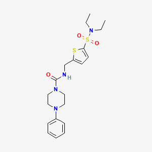 molecular formula C20H28N4O3S2 B1681861 N-{[5-(diethylsulfamoyl)thiophen-2-yl]methyl}-4-phenylpiperazine-1-carboxamide CAS No. 950003-29-9