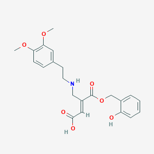 (E)-3-[[2-(3,4-dimethoxyphenyl)ethylamino]methyl]-4-[(2-hydroxyphenyl)methoxy]-4-oxobut-2-enoic acid