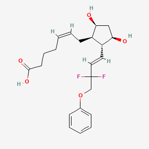 molecular formula C22H28F2O5 B1681878 7-[2-(3,3-Difluoro-4-phenoxybut-1-EN-1-YL)-3,5-dihydroxycyclopentyl]hept-5-enoic acid CAS No. 209860-88-8