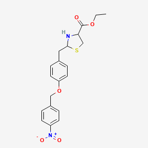 molecular formula C20H22N2O5S B1681884 2-[[4-[(4-Nitrophenyl)methoxy]phenyl]methyl]-4-thiazolidinecarboxylic acid ethyl ester CAS No. 415697-08-4
