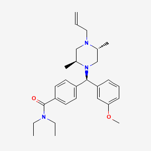 molecular formula C28H39N3O2 B1681887 4-(alpha-(4-allyl-2,5-dimethyl-1-piperazinyl)-3-methoxybenzyl)-N,N-diethylbenzamide CAS No. 156727-74-1