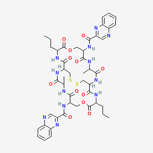 N-[4,17-Dimethyl-3,6,10,13,16,19,23,26-octaoxo-11,24-dipropyl-20-(quinoxaline-2-carbonylamino)-9,22-dioxa-28,29-dithia-2,5,12,15,18,25-hexazabicyclo[12.12.4]triacontan-7-yl]quinoxaline-2-carboxamide
