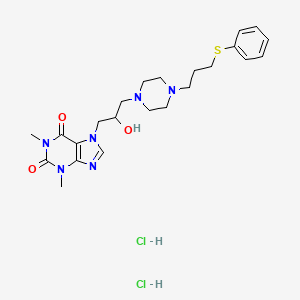 molecular formula C23H34Cl2N6O3S B1681937 7-[2-hydroxy-3-[4-(3-phenylsulfanylpropyl)piperazin-1-yl]propyl]-1,3-dimethylpurine-2,6-dione hydrochloride CAS No. 79712-53-1