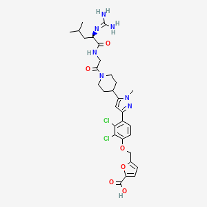 5-[2,3-Dichloro-4-(5-{1-[2-(2-guanidino-4-methyl-pentanoylamino)-acetyl]-piperidin-4-YL}-1-methyl-1H-pyrazol-3-YL)-phenoxymethyl]-furan-2-carboxylic acid