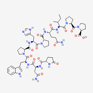 molecular formula C57H77N15O14 B1681987 L-Proline, 1-(1-(N-(N2-(1-(N-(1-(N-(N2-(5-oxo-L-prolyl)-L-asparaginyl)-L-tryptophyl)-L-prolyl)-L-histidyl)-L-prolyl)-L-glutaminyl)-L-isoleucyl)-L-prolyl)- CAS No. 35115-62-9