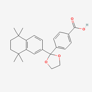B1681990 4-[2-(5,5,8,8-Tetramethyl-6,7-dihydronaphthalen-2-yl)-1,3-dioxolan-2-yl]benzoic acid CAS No. 146670-40-8