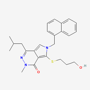 molecular formula C25H29N3O2S B1681991 5-(3-Hydroxypropylsulfanyl)-3-methyl-1-(2-methylpropyl)-6-(naphthalen-1-ylmethyl)pyrrolo[3,4-d]pyridazin-4-one CAS No. 227321-12-2