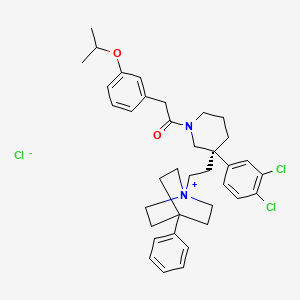 molecular formula C37H45Cl3N2O2 B1681993 1-[(3R)-3-(3,4-dichlorophenyl)-3-[2-(4-phenyl-1-azoniabicyclo[2.2.2]octan-1-yl)ethyl]piperidin-1-yl]-2-(3-propan-2-yloxyphenyl)ethanone chloride CAS No. 154728-59-3