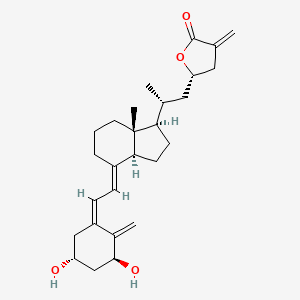 molecular formula C27H38O4 B1682006 (23S)-1alpha-hydroxy-25,27-didehydrovitamin D3 26,23-lactone CAS No. 173388-20-0