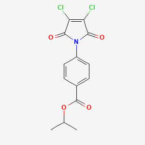 molecular formula C14H11Cl2NO4 B1682027 丙烷-2-基 4-(3,4-二氯-2,5-二氧代吡咯-1-基)苯甲酸酯 CAS No. 704878-75-1