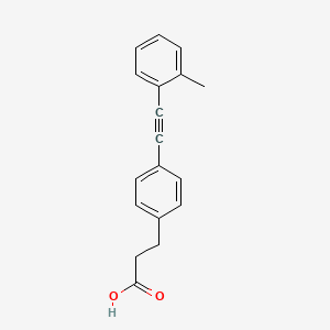 molecular formula C18H16O2 B1682038 3-(4-(o-Tolylethynyl)phenyl)propanoic acid CAS No. 1082058-99-8