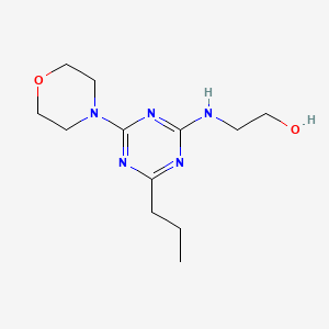 molecular formula C12H21N5O2 B1682056 2-(4-吗啉-6-丙基-1,3,5-三嗪-2-基)氨基乙醇 CAS No. 127390-77-6