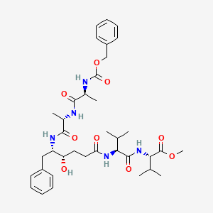 B1682070 Cbz-aaphepsi((s)-CH(OH)CH2)glyvv-ome CAS No. 126380-03-8