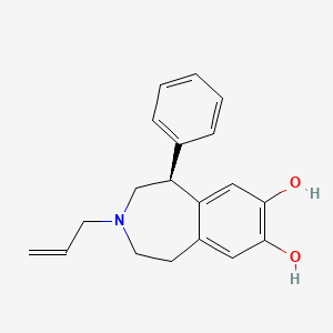 molecular formula C19H21NO2 B1682077 1H-3-Benzazepine-7,8-diol, 2,3,4,5-tetrahydro-1-phenyl-3-(2-propenyl)-, (S)- CAS No. 139689-10-4