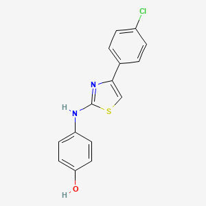 molecular formula C15H11ClN2OS B1682081 4-[[4-(4-Chlorophenyl)-2-thiazolyl]amino]phenol CAS No. 312636-16-1