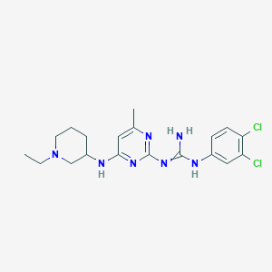 B1682082 Guanidine, 1-(3,4-dichlorophenyl)-3-(4-((1-ethyl-3-piperidyl)amino)-6-methyl-2-pyrimidinyl)- CAS No. 21062-28-2