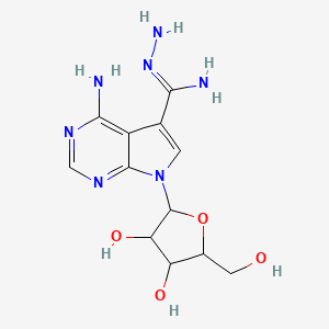 molecular formula C12H17N7O4 B1682083 N',4-diamino-7-[3,4-dihydroxy-5-(hydroxymethyl)oxolan-2-yl]pyrrolo[2,3-d]pyrimidine-5-carboximidamide CAS No. 22242-91-7