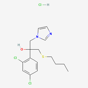 molecular formula C16H21Cl3N2OS B1682084 1H-Imidazole-1-ethanol, alpha-((butylthio)methyl)-alpha-(2,4-dichlorophenyl)-, monohydrochloride, (R)- CAS No. 89433-57-8