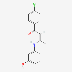 molecular formula C16H14ClNO2 B1682089 (Z)-1-(4-Chlorophenyl)-3-(3-hydroxyphenylamino)but-2-en-1-one CAS No. 944153-47-3