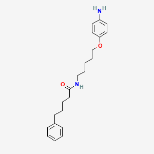 molecular formula C22H30N2O2 B1682130 Valeramide, N-(5-(p-aminophenoxy)pentyl)-5-phenyl- CAS No. 102556-31-0
