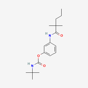 molecular formula C18H28N2O3 B1682131 m-(2,2-Dimethylvaleramido)phenyl tert-butylcarbamate CAS No. 17795-80-1