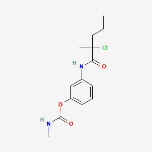 molecular formula C14H19ClN2O3 B1682132 m-(2-Chloro-2-methylvaleramido)phenyl methylcarbamate CAS No. 17798-19-5