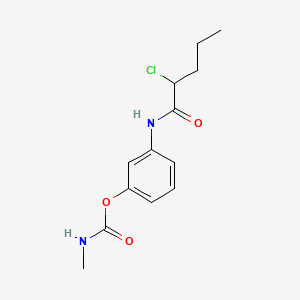 molecular formula C13H17ClN2O3 B1682133 m-(2-Chlorovaleramido)phenyl methylcarbamate CAS No. 17795-78-7