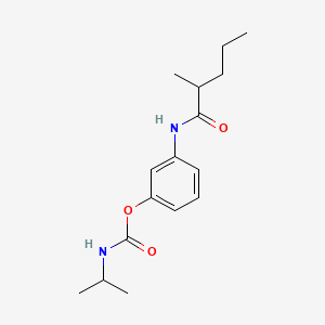 molecular formula C16H24N2O3 B1682134 m-((2-Methylpentanoyl)amino)phenyl isopropylcarbamate CAS No. 17788-19-1