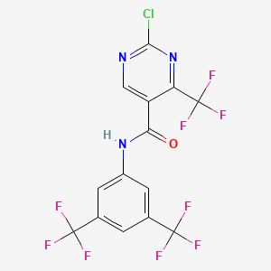 molecular formula C14H5ClF9N3O B1682160 N-[3,5-Bis(trifluoromethyl)phenyl]-2-chloro-4-(trifluoromethyl)-5-pyrimidinecarboxamide CAS No. 154563-54-9