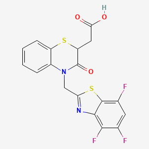 molecular formula C18H11F3N2O3S2 B1682180 3,4-Dihydro-3-oxo-4-((4,5,7-trifluoro-2-benzothiazolyl)methyl)-2H-1,4-benzothiazine-2-acetic acid CAS No. 143162-65-6