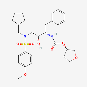 molecular formula C28H38N2O7S B1682198 [(3S)-tetrahydrofuran-3-yl] N-[(1S,2R)-1-benzyl-3-[cyclopentylmethyl-(4-methoxyphenyl)sulfonyl-amino]-2-hydroxy-propyl]carbamate CAS No. 160231-42-5