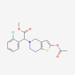 molecular formula C18H18ClNO4S B1682211 Methyl 2-(2-acetoxy-6,7-dihydrothieno[3,2-c]pyridin-5(4H)-yl)-2-(2-chlorophenyl)acetate CAS No. 1314081-53-2