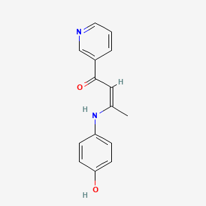 molecular formula C15H14N2O2 B1682215 (Z)-3-(4-hydroxyanilino)-1-pyridin-3-ylbut-2-en-1-one CAS No. 357441-99-7
